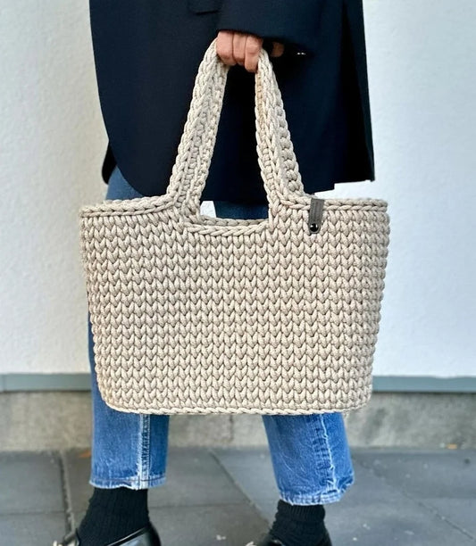 Handmade Shopper in Beige