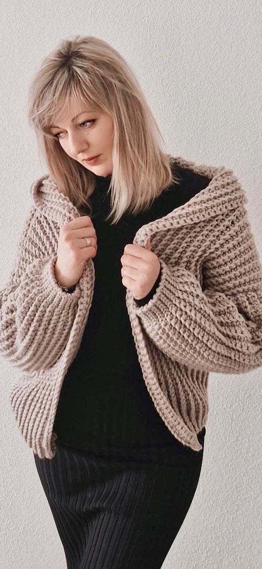 Chunky Cardigan in der Farbe Pearl